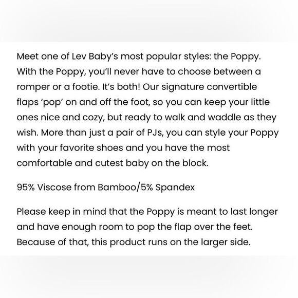 NWOT LEV Baby Boy Bamboo Convertible One Piece Romper Footie Blue Pajamas 12-18M - Picture 13 of 16